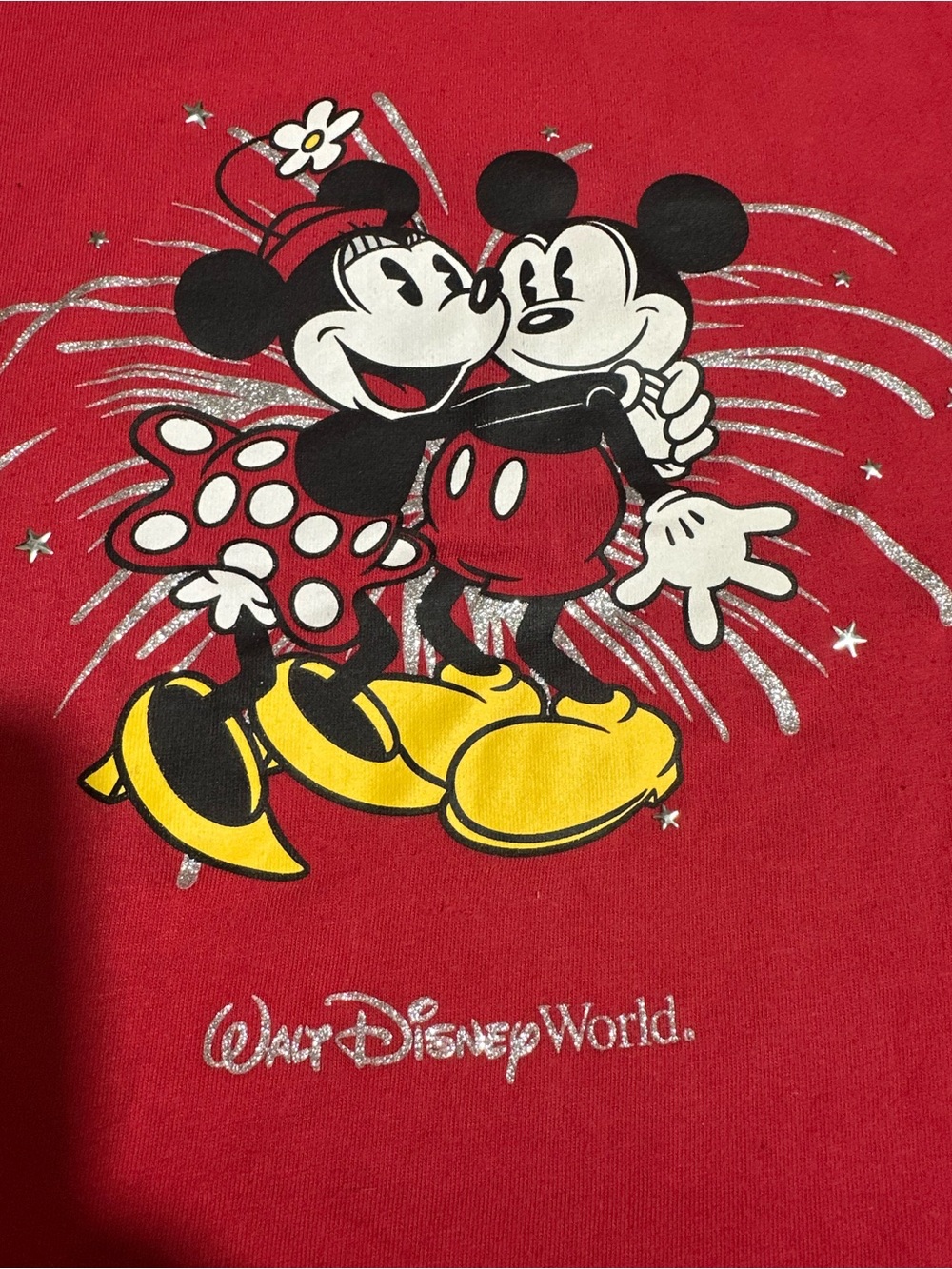 Disney Mickey & Minnie Red Graphic Adult Tee Shirt